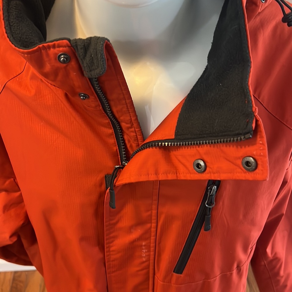 Free Country Men’s XL Burnt Orange Winter Jacket W/Hood,Zip Pockets,Compartments